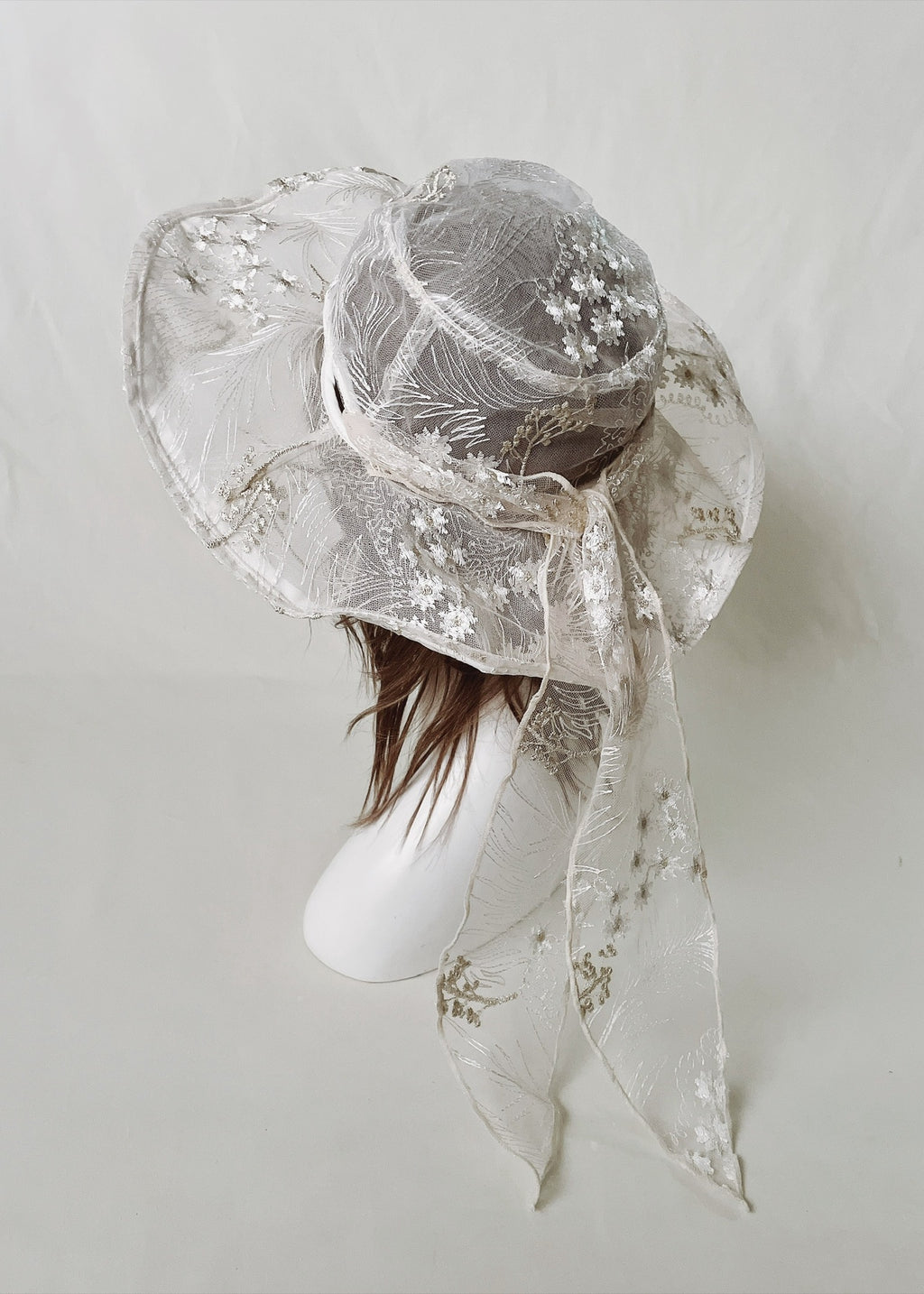Astera White | Embroidered Lace Veil Hat