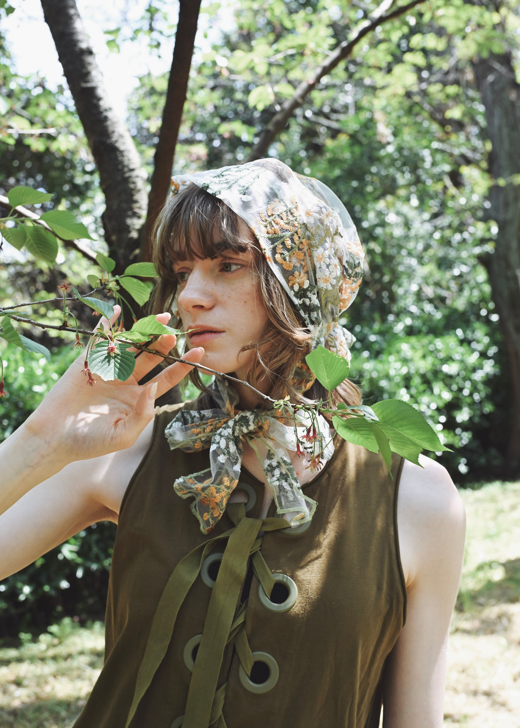 Wild Meadow | Embroidred Lace Veil Hood
