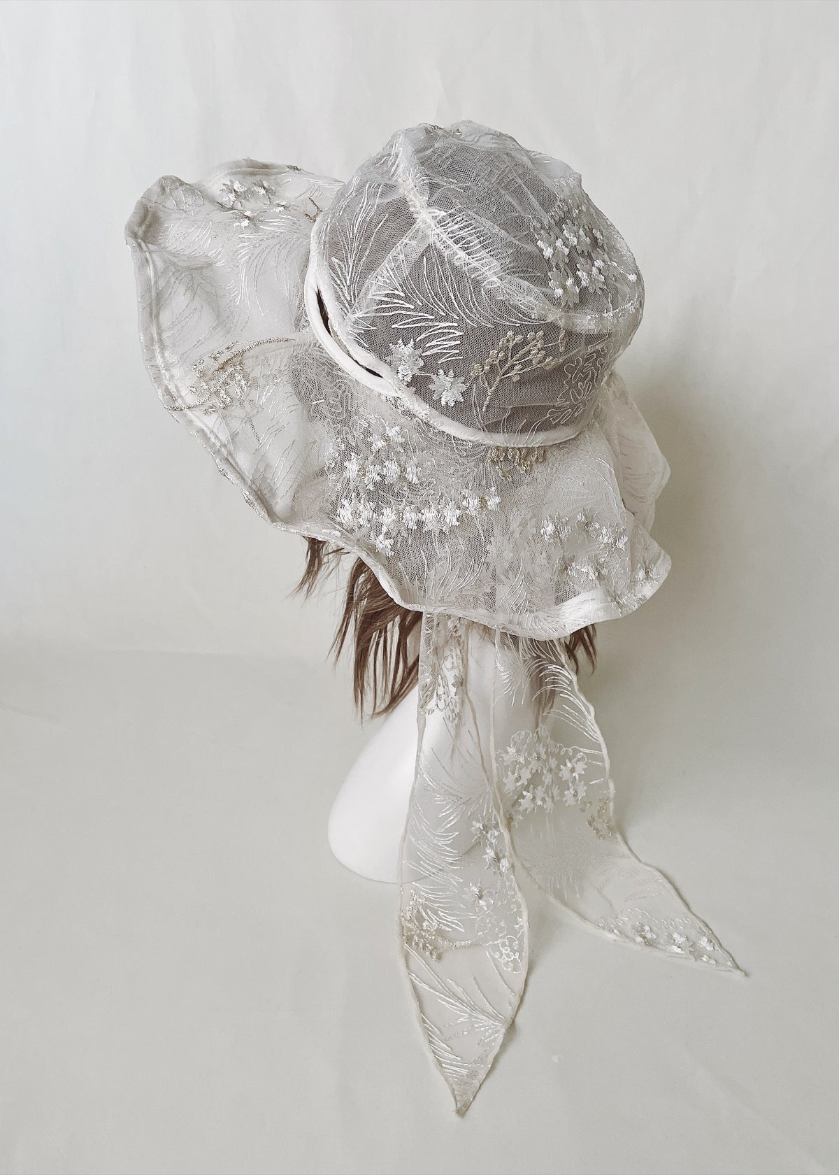 Astera White | Embroidered Lace Veil Hat