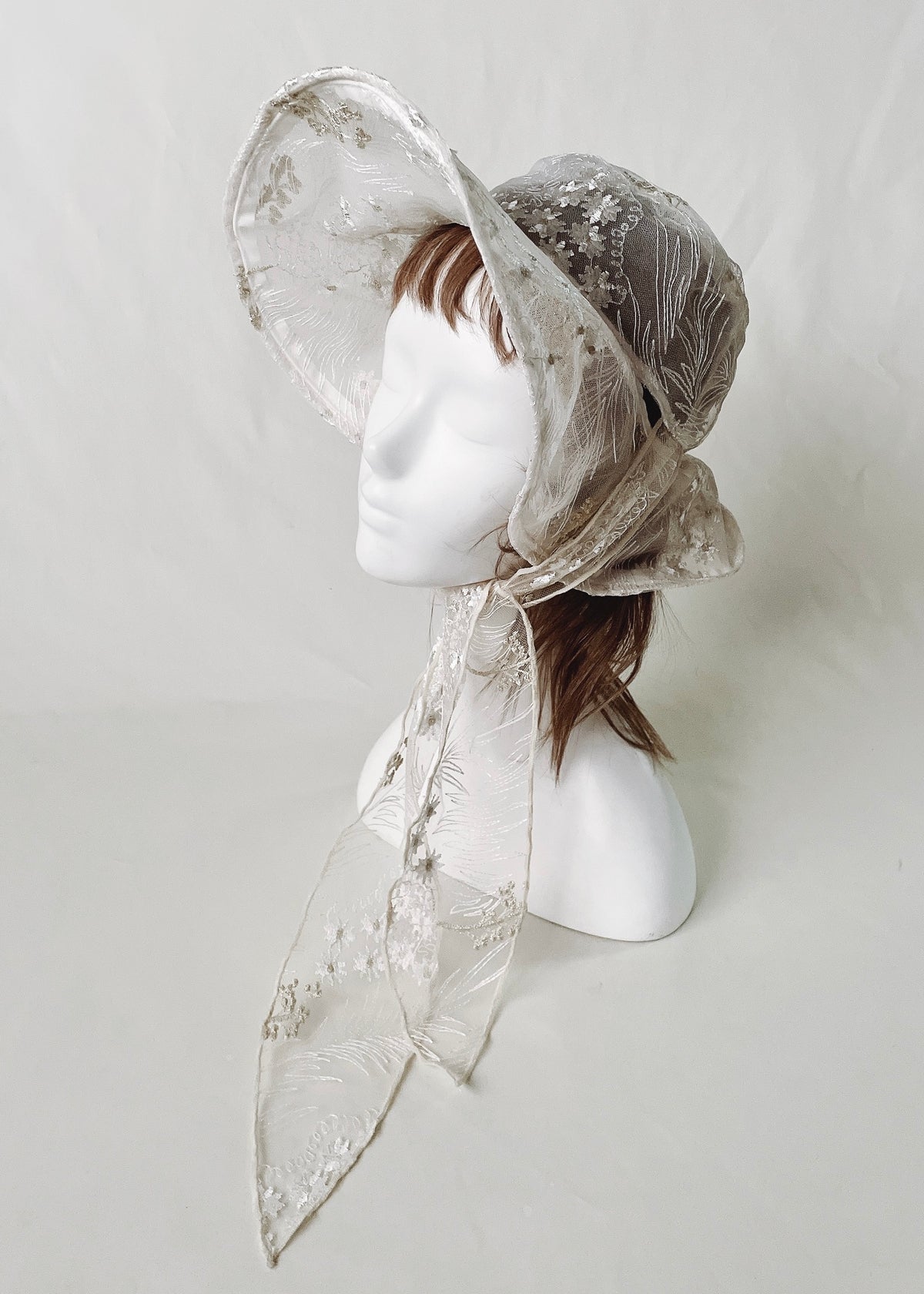 Astera White | Embroidered Lace Veil Hat