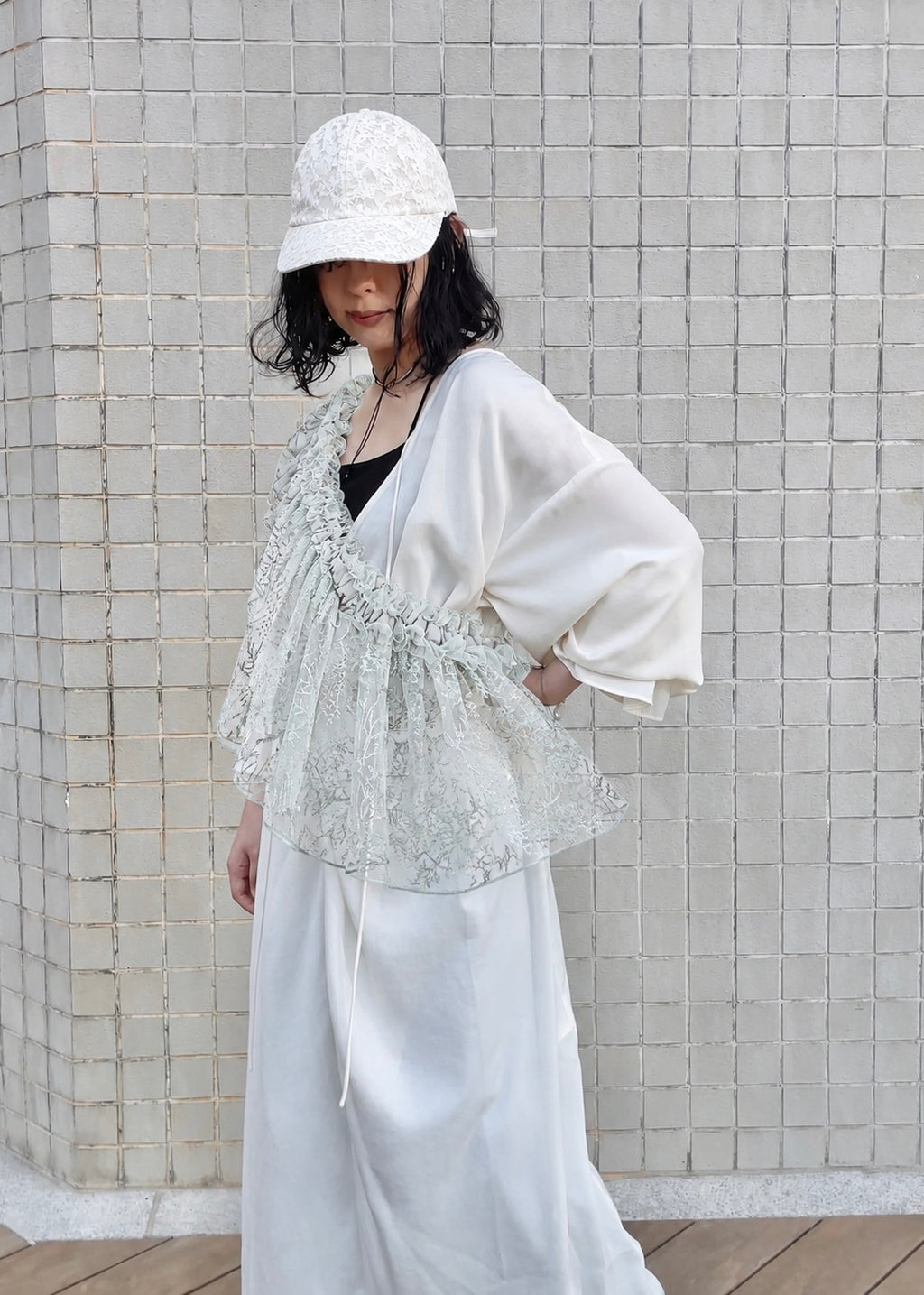 DŌRA GYPSA | Ruffled Hidden Bag - MIST GREEN