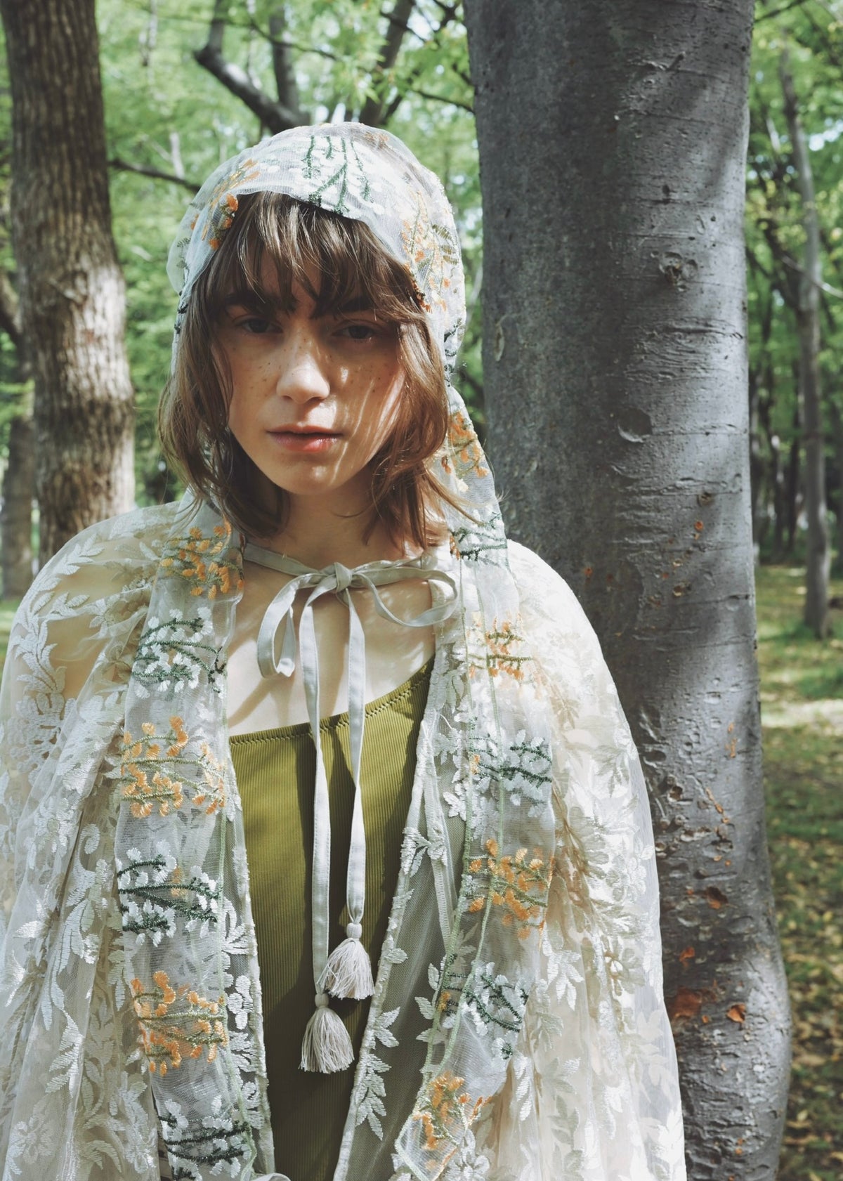 Wild Meadow | Embroidred Lace Veil Hood