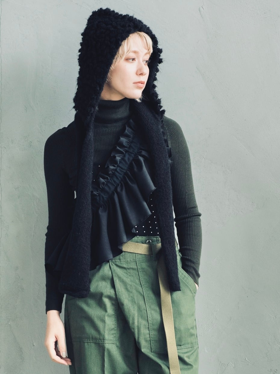 DŌRA | Versatile Ruffled Bag - BLACK