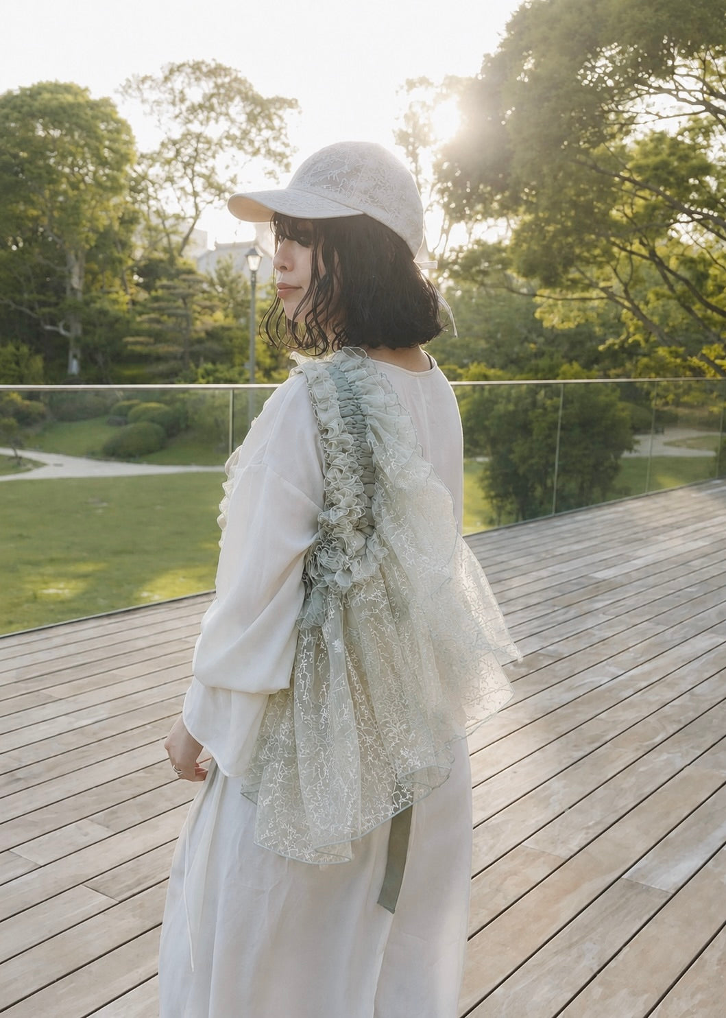 DŌRA GYPSA | Ruffled Hidden Bag - MIST GREEN