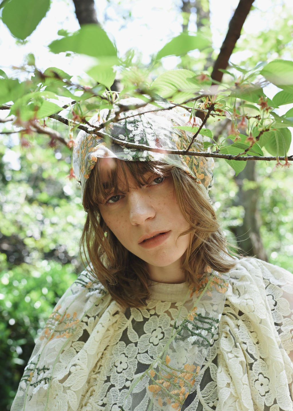 Wild Meadow | Embroidred Lace Veil Hood