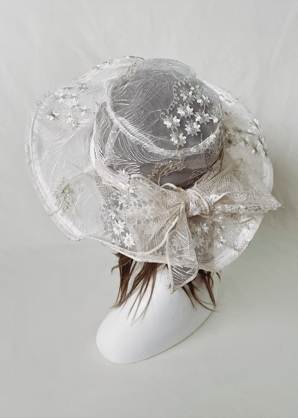Astera White | Embroidered Lace Veil Hat