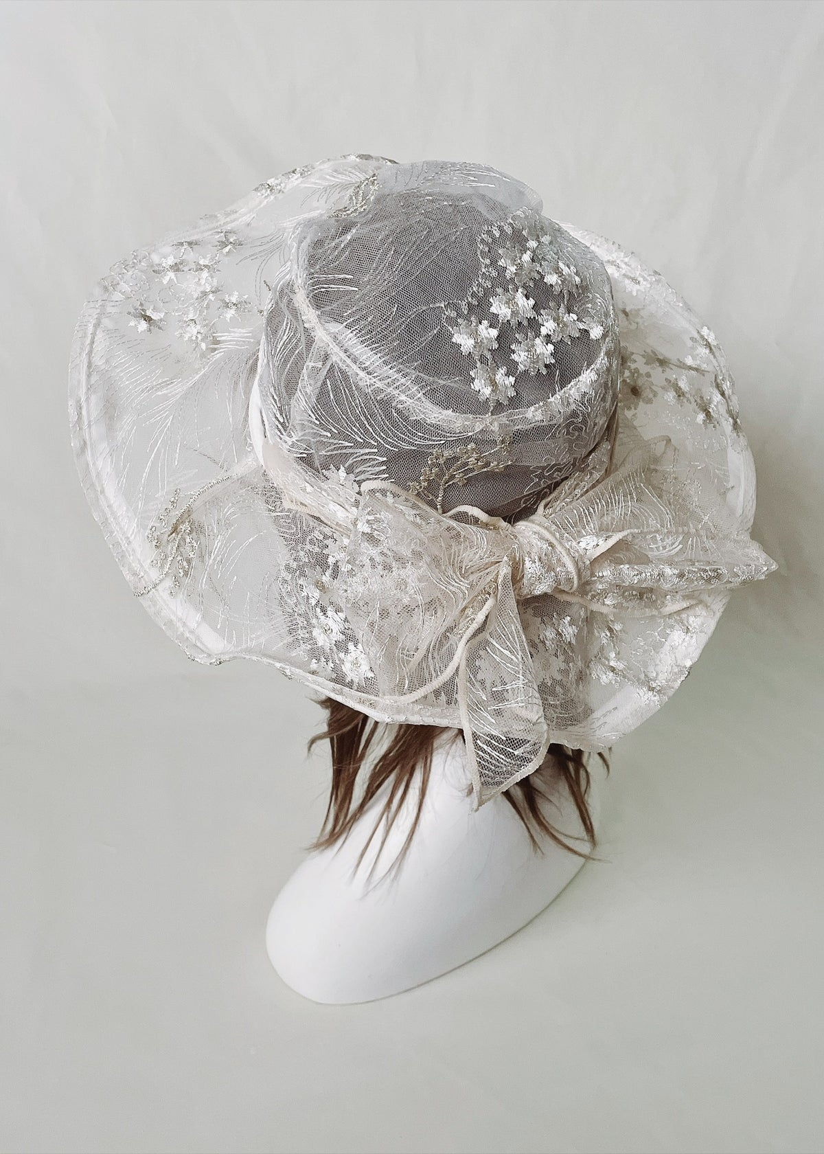 Astera White | Embroidered Lace Veil Hat
