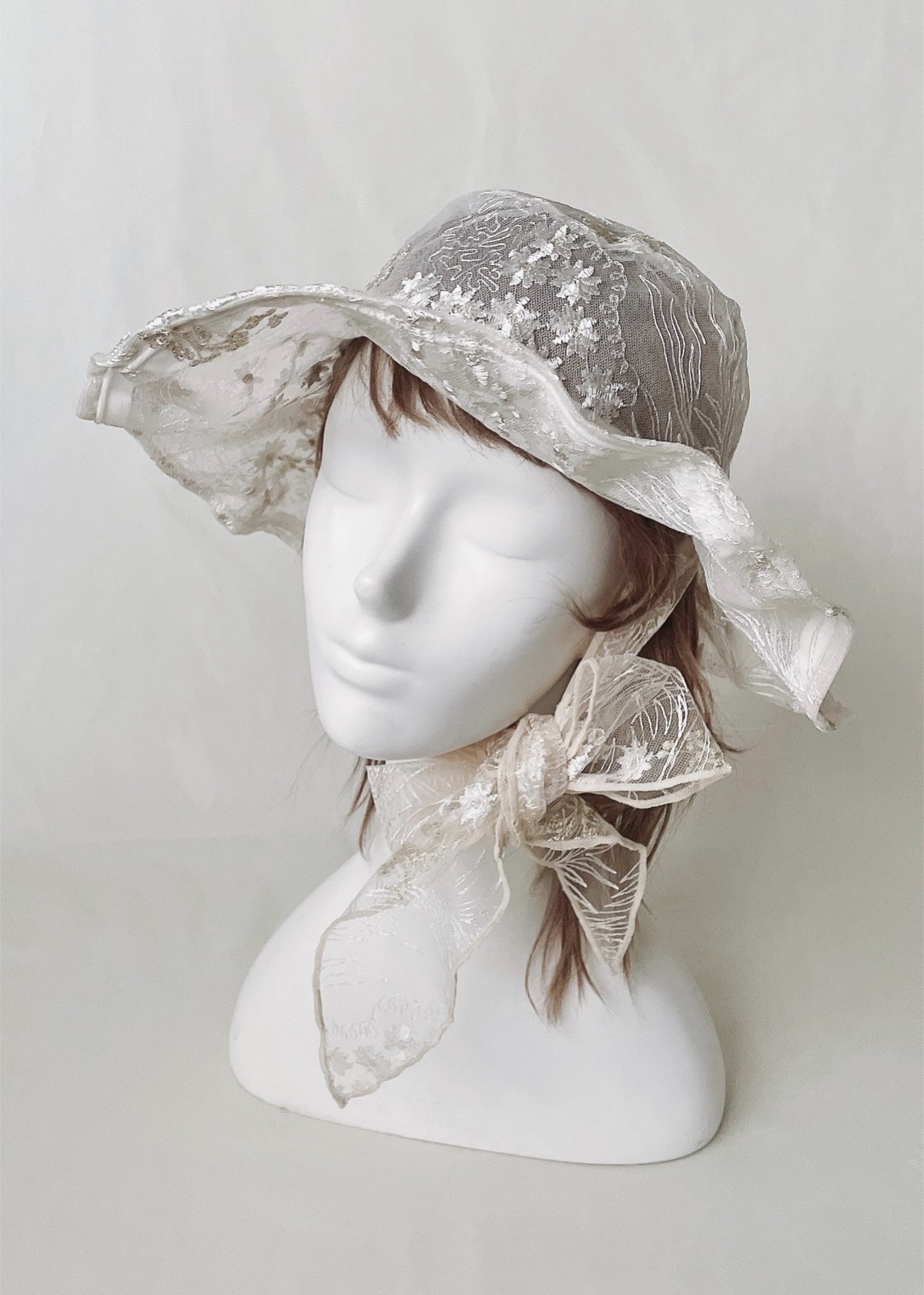 Astera White | Embroidered Lace Veil Hat