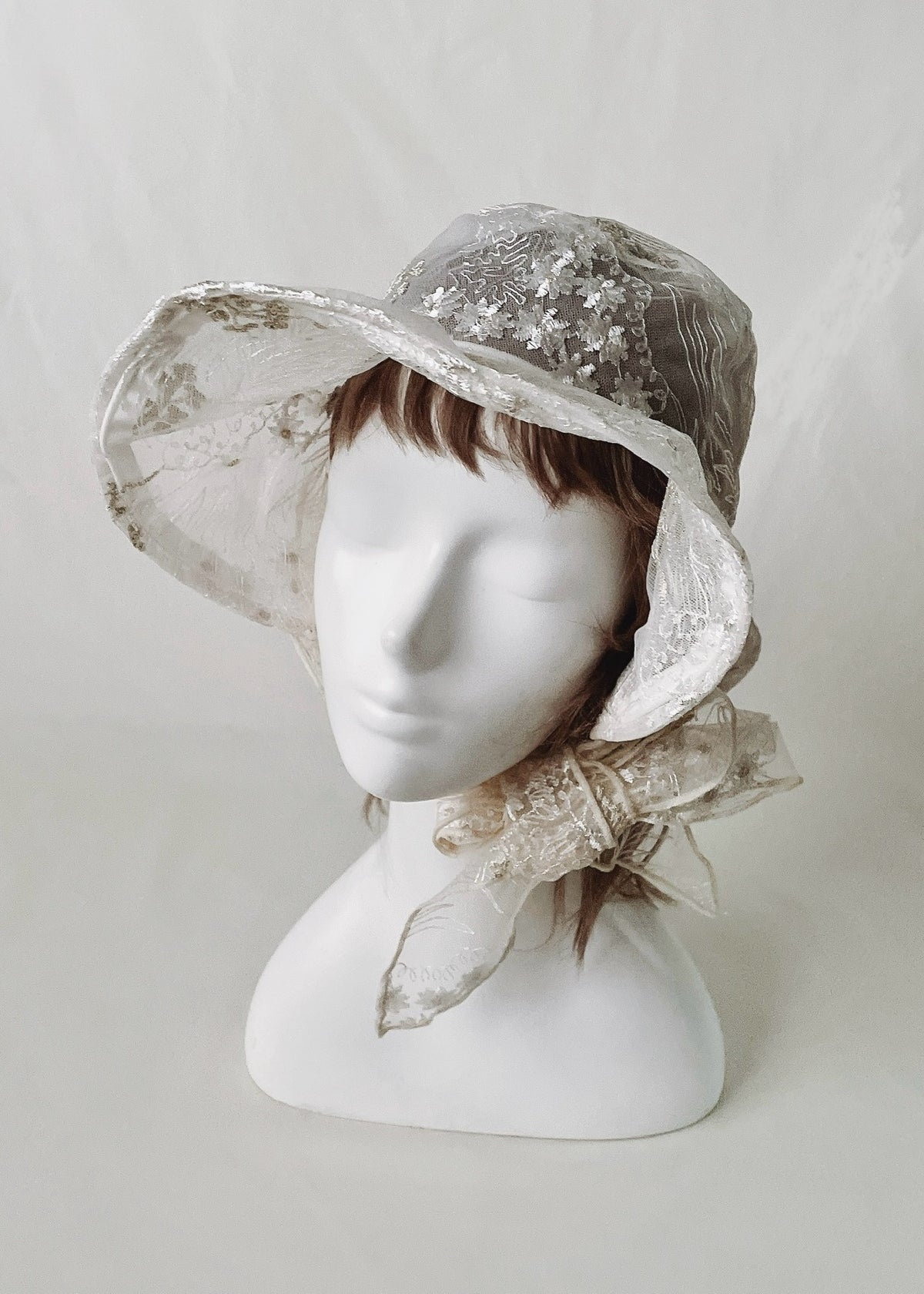 Astera White | Embroidered Lace Veil Hat