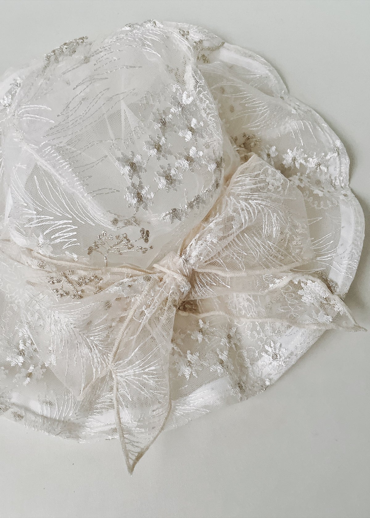Astera White | Embroidered Lace Veil Hat