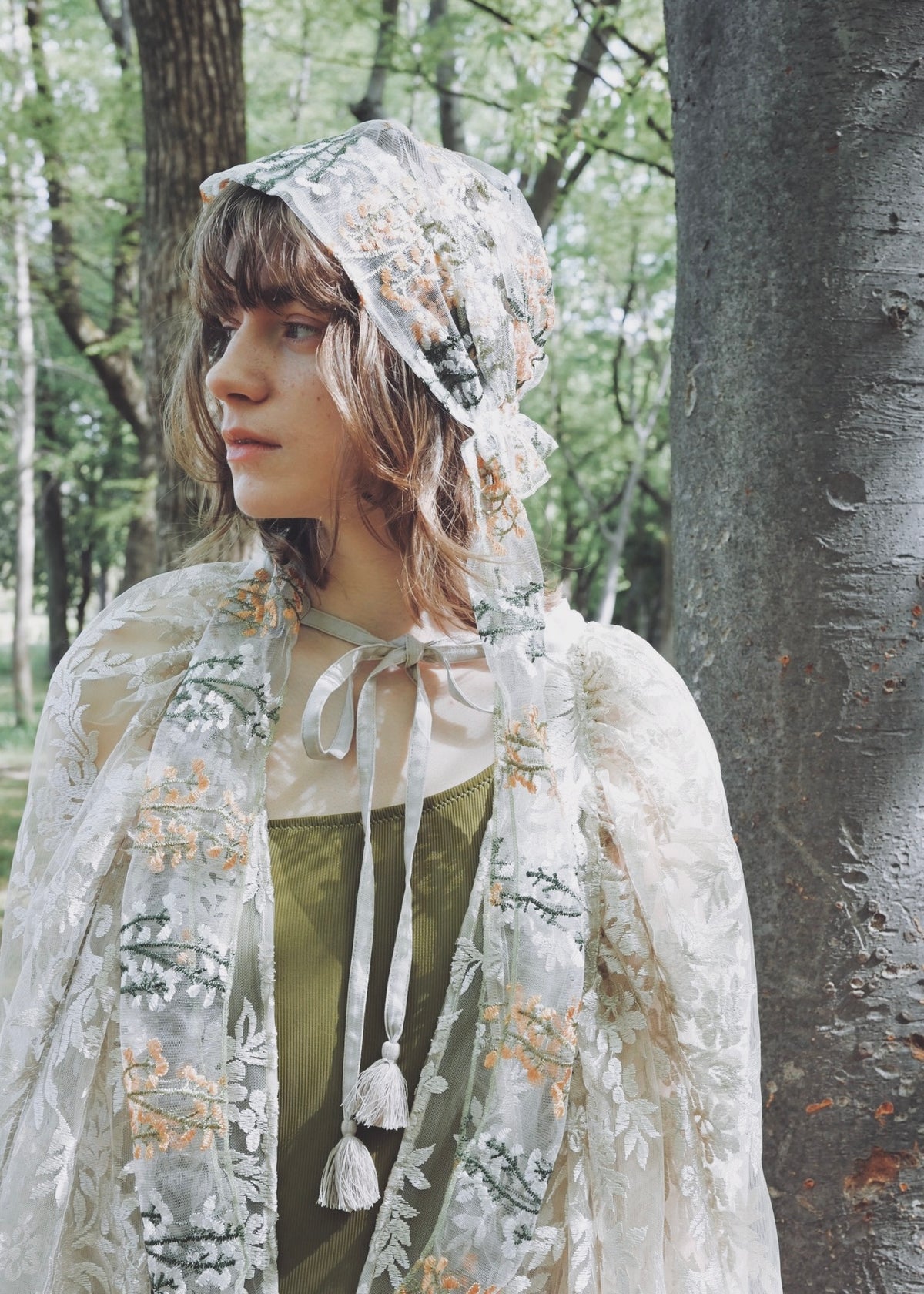 Wild Meadow | Embroidred Lace Veil Hood