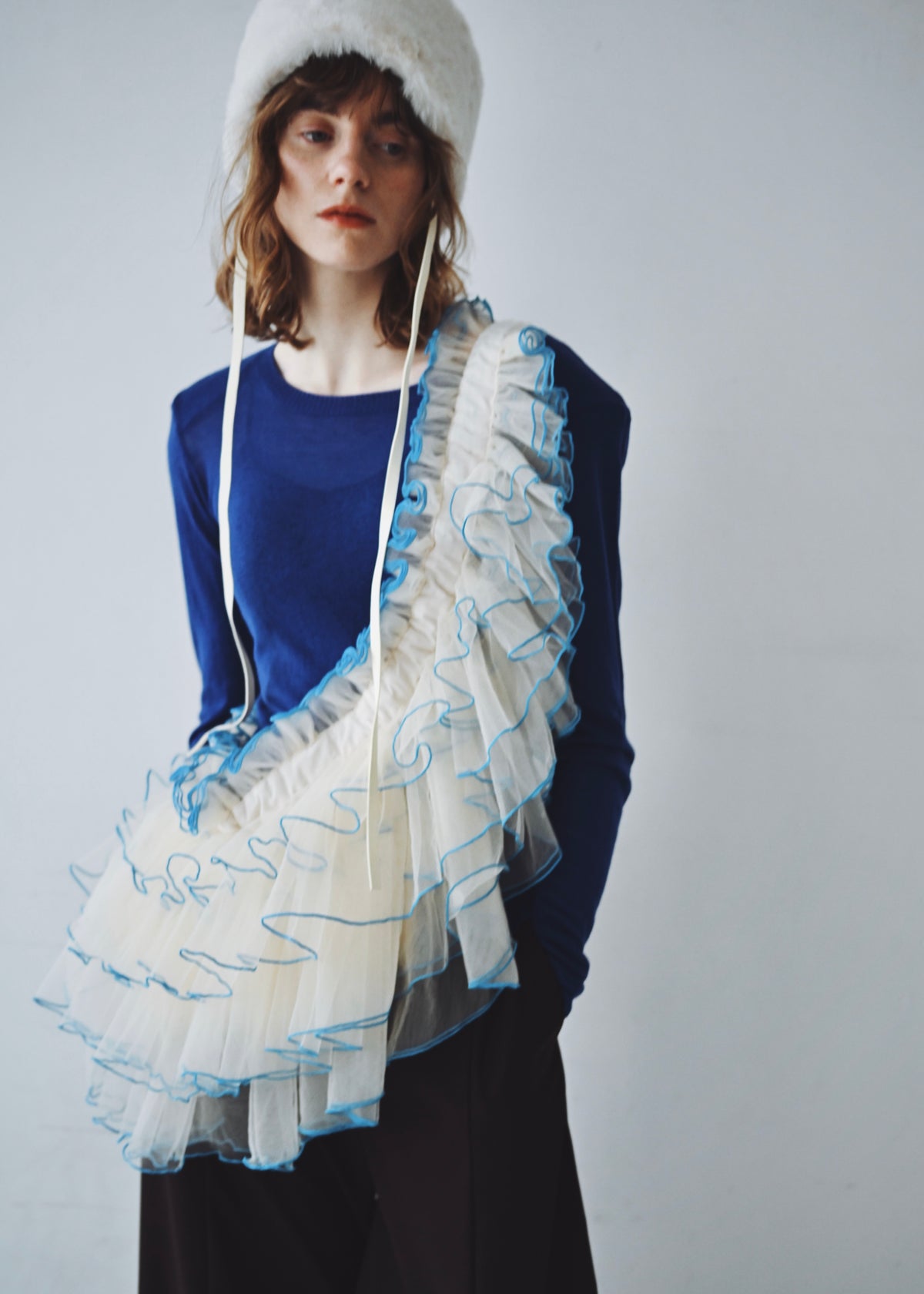 DŌRA TIÉRE | Ruffled Hidden Bag - BLUE LAGOON