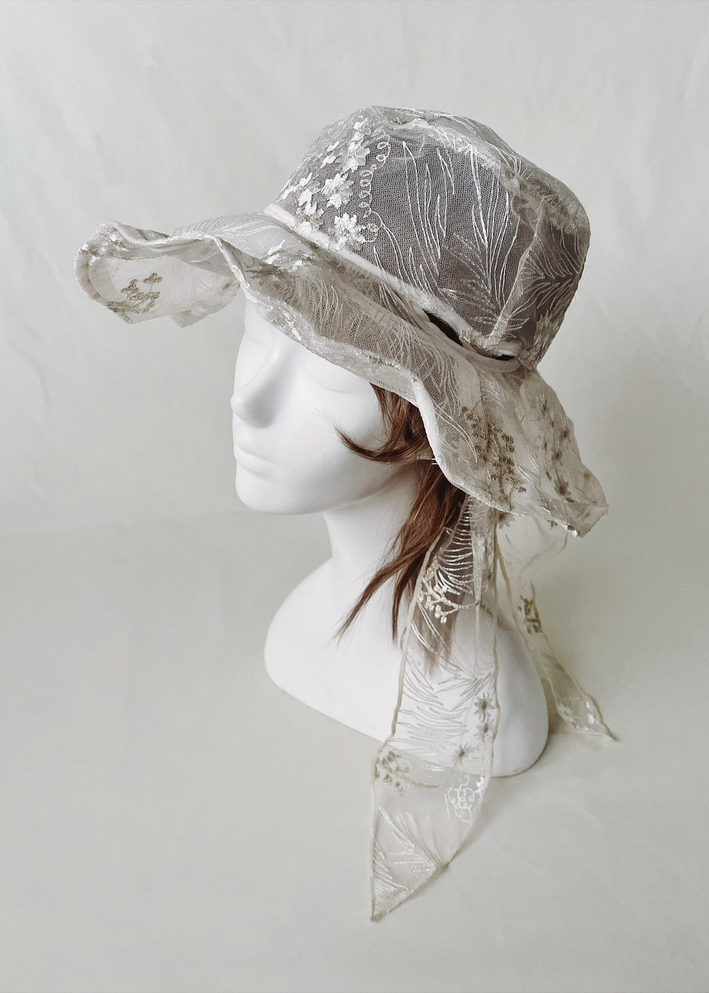 Astera White | Embroidered Lace Veil Hat