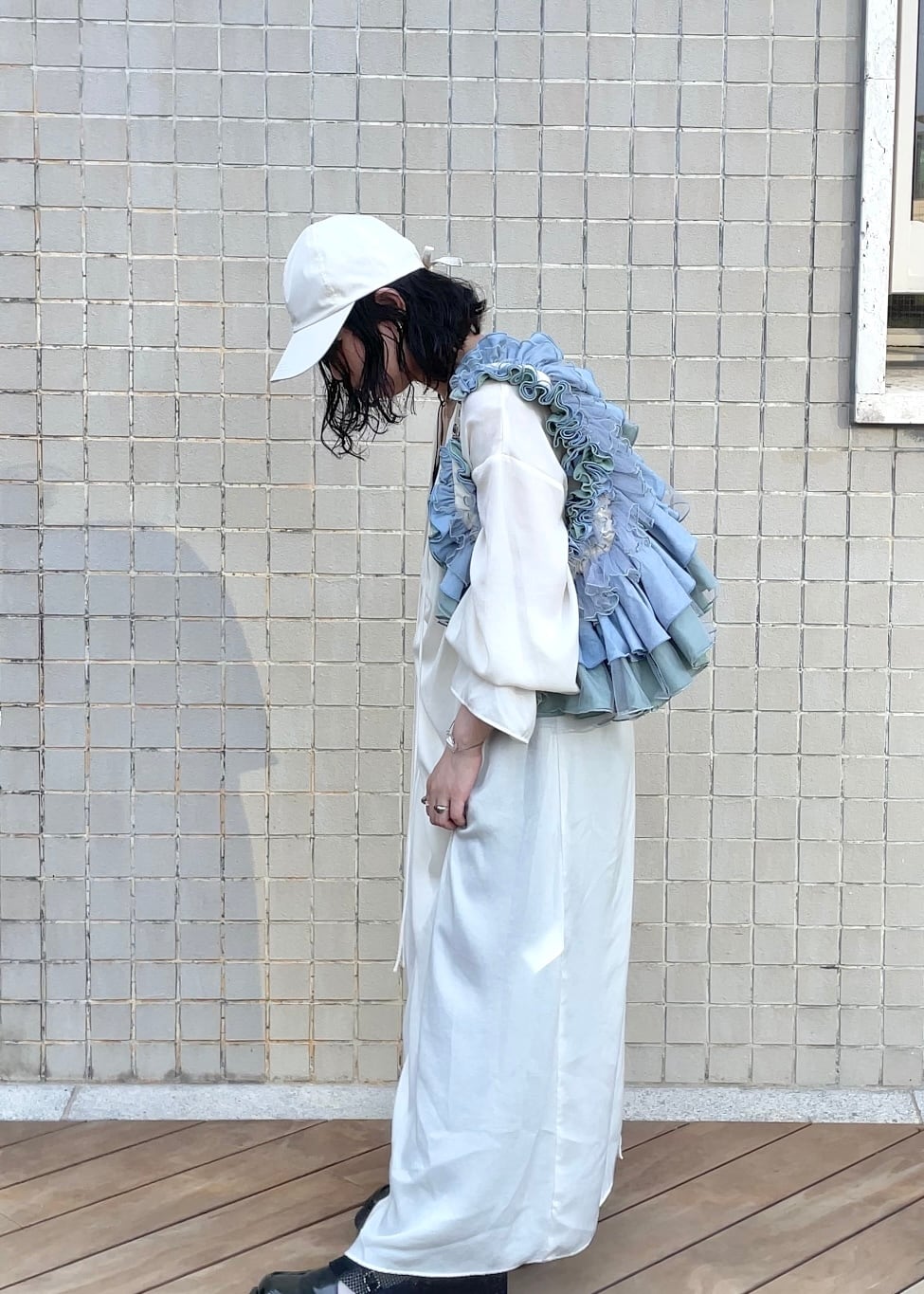 DŌRA MÖRA | Versatile Ruffled Bag - SEA BLUE