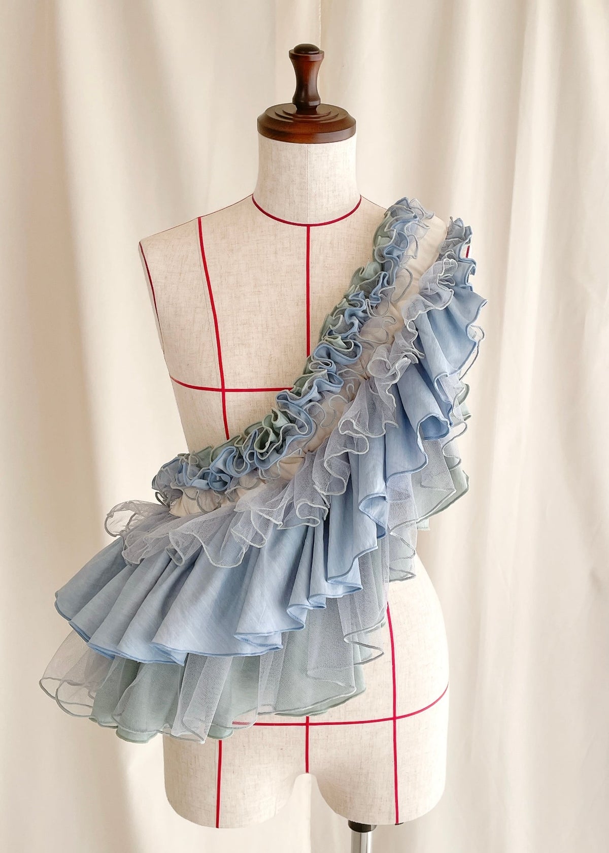DŌRA MÖRA | Versatile Ruffled Bag - SEA BLUE