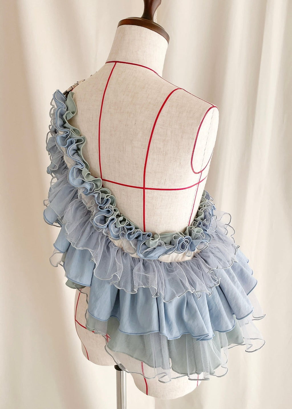 DŌRA MÖRA | Versatile Ruffled Bag - SEA BLUE