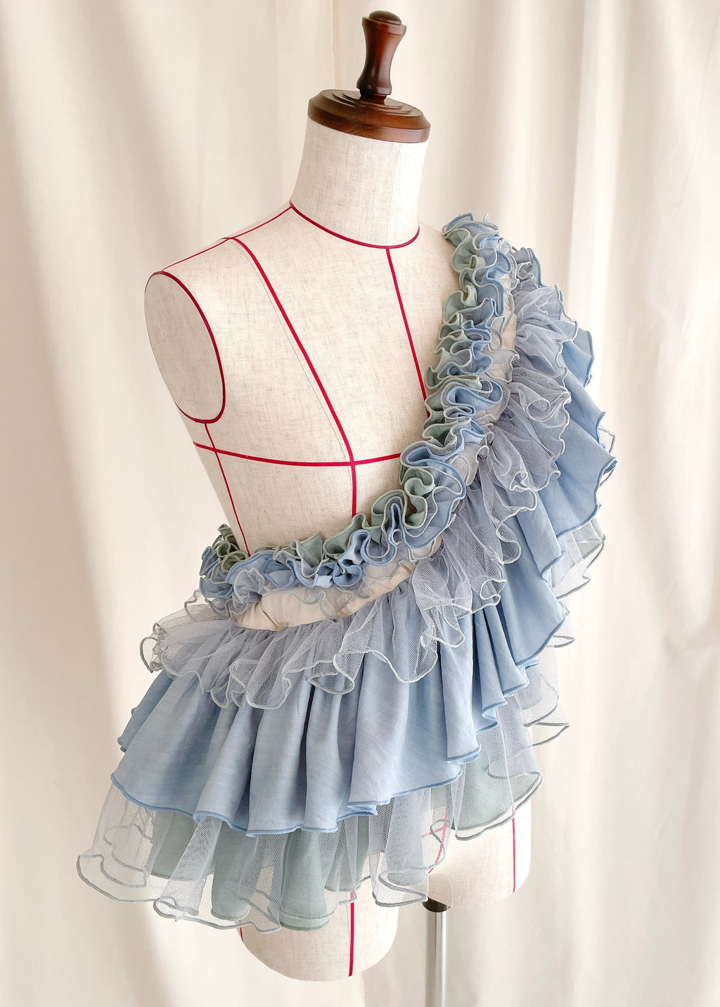 DŌRA MÖRA | Versatile Ruffled Bag - SEA BLUE