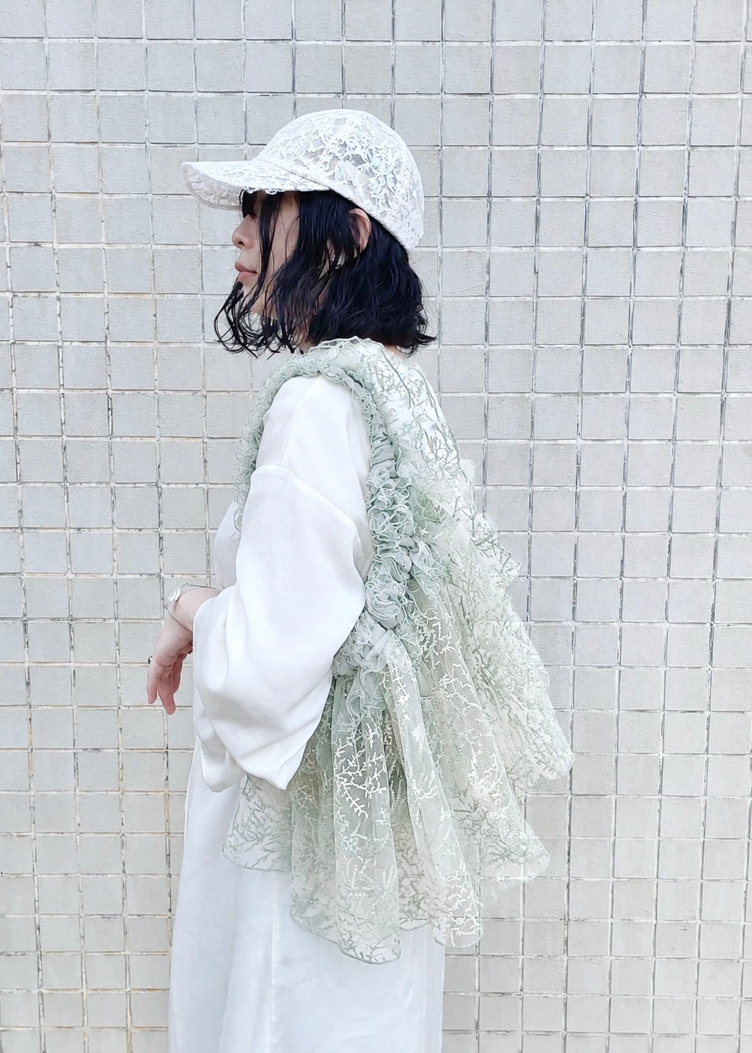 DŌRA GYPSA | Ruffled Hidden Bag - MIST GREEN