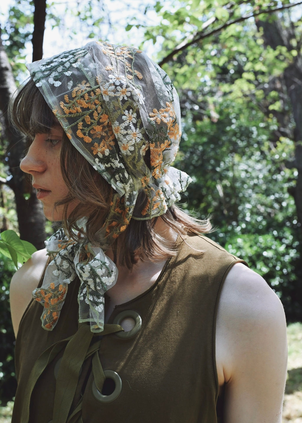Wild Meadow | Embroidred Lace Veil Hood
