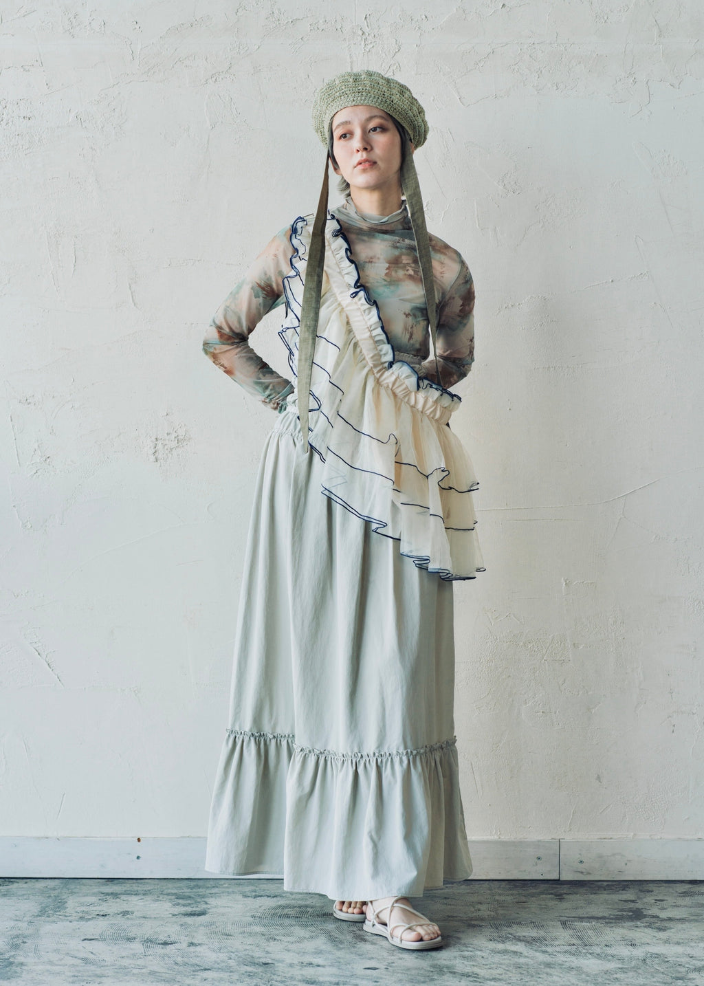 DŌRA TIER Maxi | Ruffled Hidden Bag - SEA WHITE
