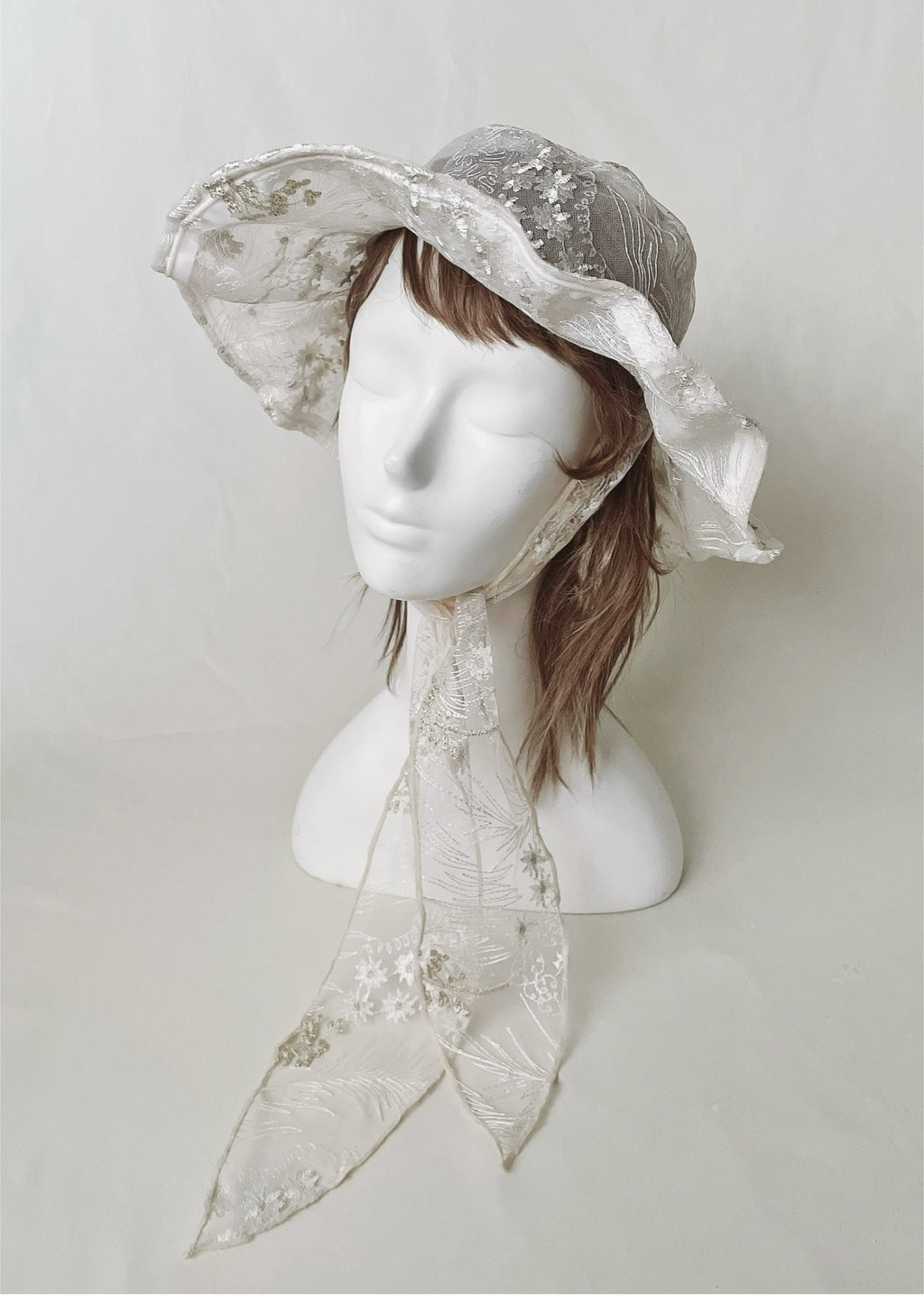 Astera White | Embroidered Lace Veil Hat