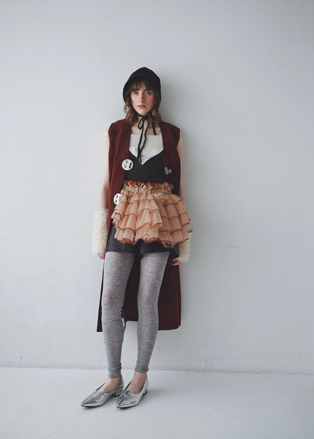 DŌRA TIÉRE | Ruffled Hidden Bag - FIG SANGRIA