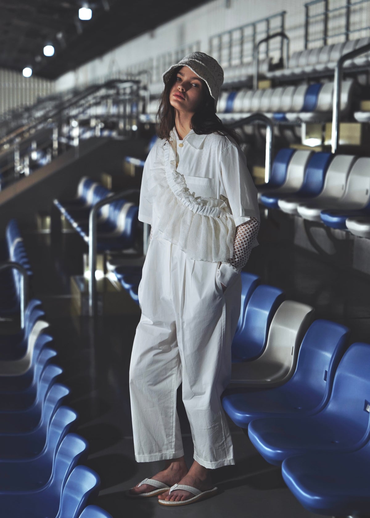 DŌRA LUX | Versatile Ruffled Bag - WHITE