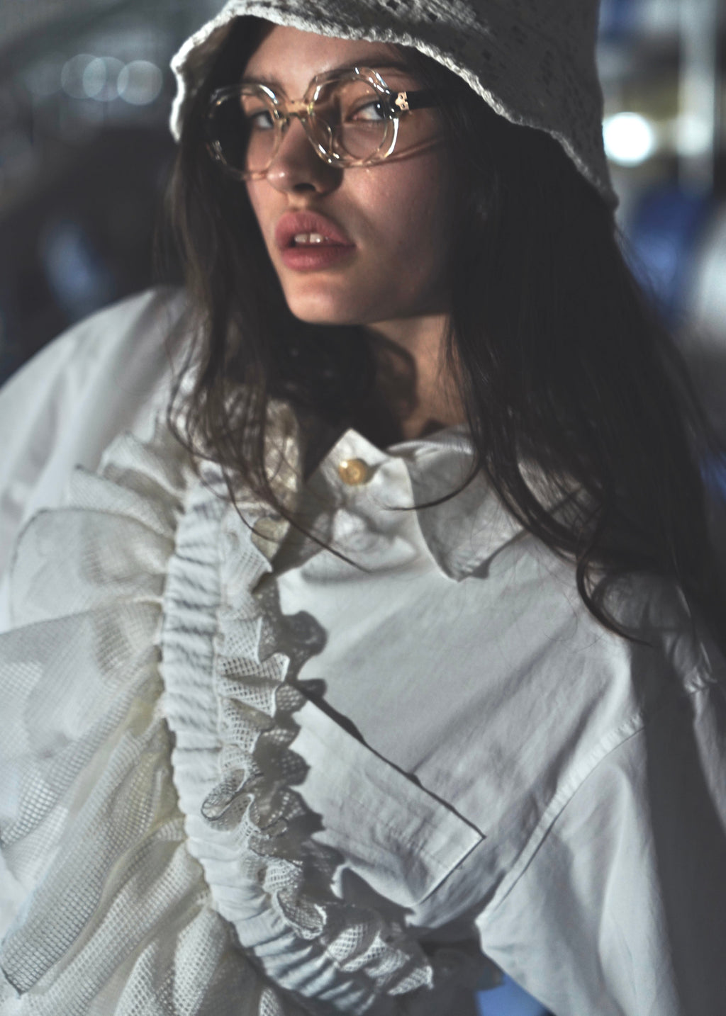 DŌRA LUX | Versatile Ruffled Bag - WHITE